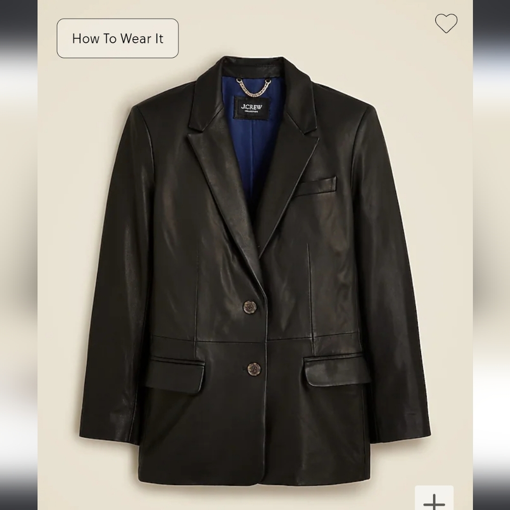 Collection relaxed blazer in leather by J. Crew - NWT! Size 16